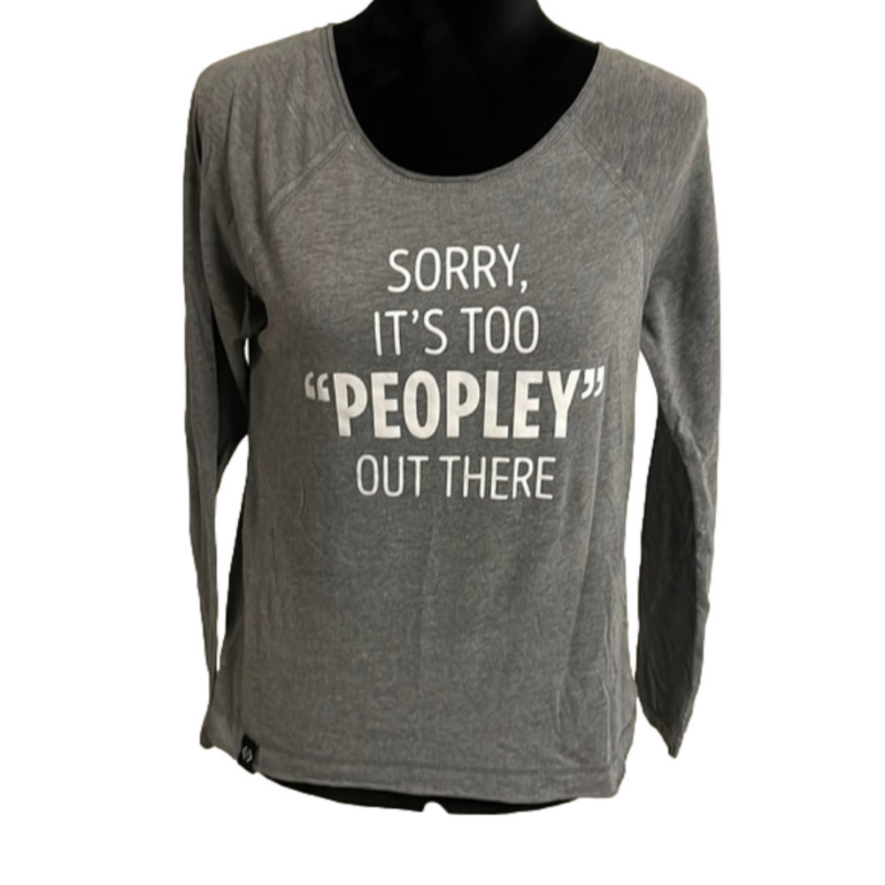 WOMEN’S grey long sleeve graphic T-shirt size S